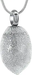 DOTUIARG Lemon Urn Necklace for Ashes Cremation Jewelry Stainless Steel Memorial Urn Pendant Funeral Ash Holder Keepsake for Men Women