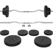 Yaheetech Barbell Weight Set - Olympic Curl Bar & 6 Olympic Weights & 2 Olympic