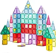 Yannify 110 Pcs Magnetic Tiles for Kids 3+ Year Old, Magnet Building Blocks Set, Montessori Toys for Boys & Girls,Magnetic Building Blocks Sets,STEM,Building & Construction,Educational,Safe Creativity