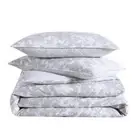 KENNETH COLE Geometric Organic Cotton King Duvet Cover Set Reversible in Grey