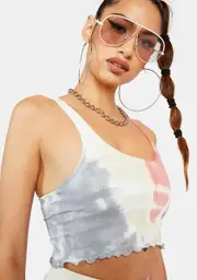 [Spiritual Gangster] Seascape Spiral Tie Dye Amor Crop Tank