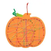 Orange Pumpkin with Multicolored String Art Craft Kit 8" x 7" - Makes 12