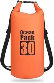 Leona Co Seal Dry Bags,Waterproof Storage Dry Bags, 10/15/20/30 L Roll Top Sack,Military Grade Construction for Swimming, Kayaking, Boating, Hiking, Fishing (Orange, 30L)