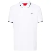 [Hugo] Hugo Logo-appliqué Polo Shirt S WHITE