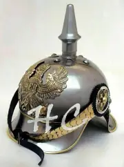 German Helmet Prussian Imperial Officer Spike Pickelhaub Helmet Brass Design