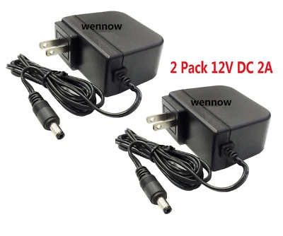 2 Pack 12V 2A Surveillance Camera Power Supply For Night Owl 12 Volt DC 2 A