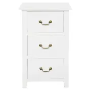 Tasmania 3 Drawer Lamp Table (White)