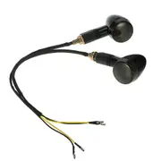 One Pair of Motorcycle LED Turn Signal Light for Cafe Racer Custom Universal black