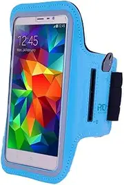 Universal Neoprene Running Armband for Mobile Phones up to 6.3 Inches Blue Reflective