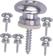 JEWEDECO 6pcs Guitar Strap Fixing Nails Metal Guitar Belt Locks for Accessory Anti-off Strap Button Easy to Use