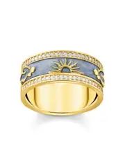 Thomas Sabo TR2450-565-1-56 Gold band ring white zirconia enamel
