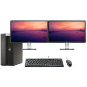 Dell 5810 Bundle Desktop Tower Xeon E5-1620v3 3.5GHz 512GB 16GB RAM + Dual 24" Monitor - Refurbished