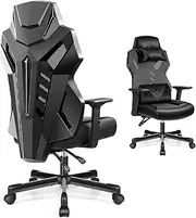 [OneGame] Video Gaming Chair, Breathable Computer Racing Style Swivel Chair Adjustable Backrest Ergonomic PC with Lumbar Support, Black