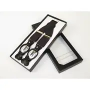 ELEGANT Suspenders Clip on and Button Option for Slacks or Suit Pants Brown