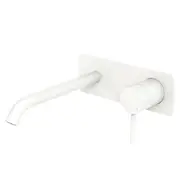 Fienza Kaya Wall Bath/ Basin Mixer Set Soft Square Plate 200mm Matte White 228106MW-200