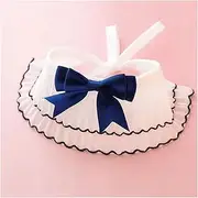 Choker Pet Collar Preppy Pet Collar Cat Dog Drool Towel Accessories Lace Bow Kitten Adjustable Cat Accessories Pet Accessories (Color : 1, Size : L 30-35cm)