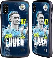 Head Case Designs Official Manchester City Man City FC Phil Foden 2022/23 First Team Hybrid Mobile Phone Case Compatible with Apple iPhone XR