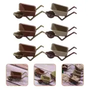 6 Pcs Doll House Accessories Mini Wheelbarrow Plastic Cart Miniature Prop Child