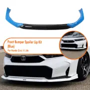 Front Bumper Lower Spoiler Splitter Lip Kit For Honda Yofer 11.5th Black+Blue (for: Honda Civic)