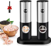 Battery-Operated Electric Salt and Pepper Grinder Set with Adjustable Settings