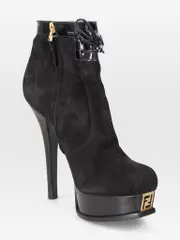 Black Suede Platform Heel Boots
