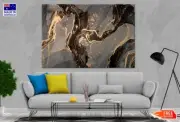 Gold Black Abstract Marble Paint Wall Canvas Home Decor Australian Made Quality