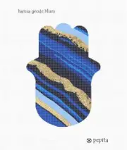 Hamsa Geode Blues Needlepoint Kit or Canvas
