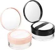 SHERCHPRY 2pcs Refillable Loose Powder Containers Travel Friendly Empty Makeup Boxes for Body Powder Talc and Blush Compact Easy to Refill and Portable