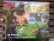 Melissa & Doug #430 "Pets" Floor Puzzle 24 Pieces Measuring 2' by 3' NEW SEALED