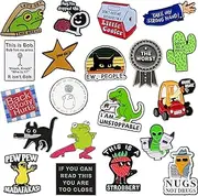 [SOWPOPY] 20 Pcs Funny Enamel Pins Bulk Cute Backpacks Pins Aesthetic Cool Cat Lapel Pin Set Fun Novelty Frog Badge Brooch for Adults Teens Girls Backpacks, Hats, Bags, Lanyards, Small, Zinc Metal, no
