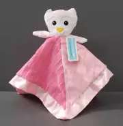 PINK Owl Lovey Woodland Forest Security Blanket Plush Satin Baby Snoozies NEW