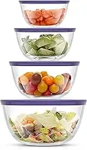 JoyJolt Kitchen Mixing Bowls - 8pc Glass Bowls with Lids Set – Neat Nesting Bowls - Large Mixing Bowl Set Batter Bowl - Cooking Bowls - Storage Bowls with Lids and Big Salad Bowl with BPA-Free Lids