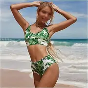 Sexy Bikinis Push Up Swimwear Women Swimsuits Ruffle Biquini Floral Print Bikini Set High Waist Women's Bathing Suit