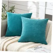 Decorative Square Throw Pillow Covers 22"x22" Inch 22" x 22" (Pack of 2) Teal