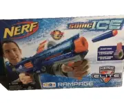 Nerf Elite Rampage Dart Blaster Kids Toy Gun, Sonic Ice Blue Slam Fire, 25 Drum
