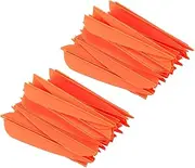 Mellisso Arrows Vanes 4 Inch Plastic Fletching for DIY Archery Arrows 100 Pack(Orange)