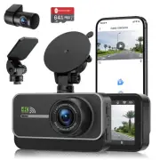 Dash Cam Front and Rear,4K+1080P WiFi Dual Dash Camera for Cars with App, 3" ...
