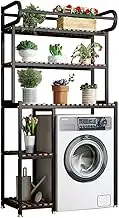 Adjustable 5 Tier Washing Machine Storage Rack with Hanging Rod Laundry Room Shelf for Over Washer and Dryer Storage 120CM Wide