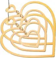 OATIPHO 1 Pair Vintage Earbob Earrings Heart Earrings Dangle Retro Earrings Woman Jewelry Dangle Earrings for Heart Drop Earring Dangle Drop Earrings Vintage Earrings Golden