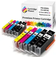 10 Pack (2BK,2PBK,2C,2M,2Y) Compatible Ink for Canon PGI-650XL CLI-651XL PGI650XL CLI651XL for Canon IP7260 IP8760 IX6860 MG5460 MG5560 MG5660 MG6360 MG6460 MG6660 MG7160 MG7560 MX726 MX926