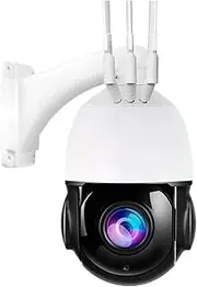3G 4G SIM Card 4K 8MP Security IP Camera WiFi PTZ Dome 30X Auto Zoom POE Two Way Human Tracking Red Light 80M(US Plug_5MP-WiFi-NO SD)