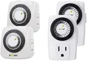 Indoor Mechanical Outlet Timer Plug 24 Hour Mini Electrical Timer 2 Pack 3-Prong