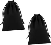 Veemoon 2pcs Flannel Drawstring Bag Hair Dryer Pouch Multifunctional Lint Storage Pouch for Jewelry and More Durable Material with Strong Drawstrings Easy to Use Black