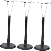 Toyvian 3pcs Adjustable Doll Stand Holder Stable Base for Displaying Dolls Figures and Models for Shelf and Tabletop Organization