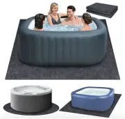 80x80in Hot Tub Mat Bathroom Protector Outdoor Pool Floor Pads Grey Square Large