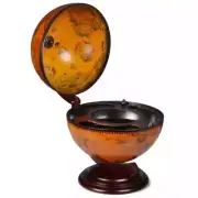 NNEVL Tabletop Globe Bar Wine Stand Eucalyptus Wood