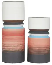 Peyton Lane Set of 2 Multi Stoneware Vase