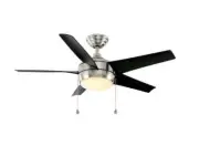 HDC Windward 44 in. LED Brushed Nickel Ceiling Fan with Light Kit (NEW)