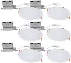 6-Inch Thin Canless LED Downlight Selectable Color Temperatures 6-Pack