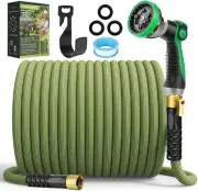 Non-Expandable Garden Hose 150 Ft, Ultra Lightweight Flexible Water Hose with 10